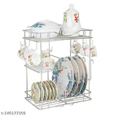 Stainless Steel 3-Shelf Kitchen Dish Rack, modern organizer (18x15 inch)